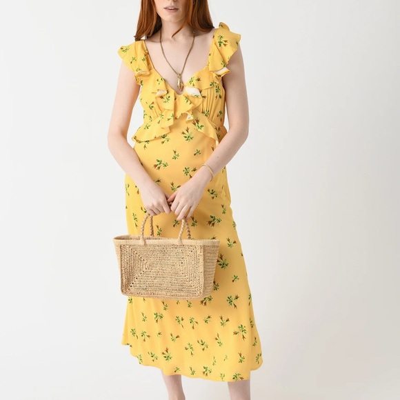 ‼️Price Drop‼️End of Summer Sale‼️ Kitri Rosemary Midi Yellow Floral Dress - Picture 1 of 6